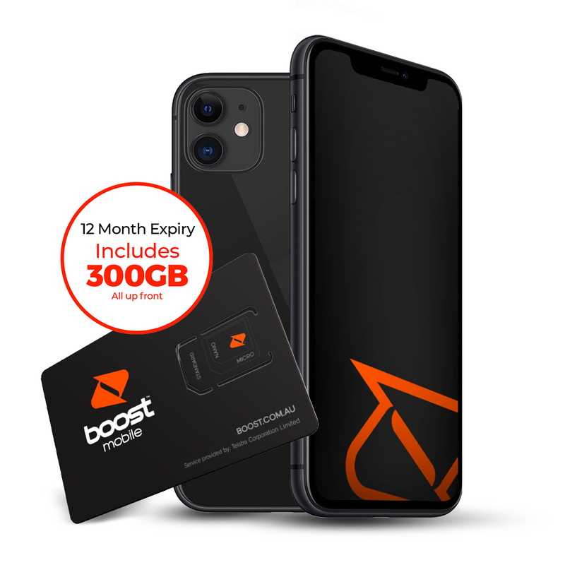 iPhone 11 Premium Refurbished phone & 12 month SIM - Boost iPhone 11 Premium Refurbished phone & 12 month SIM - Boost