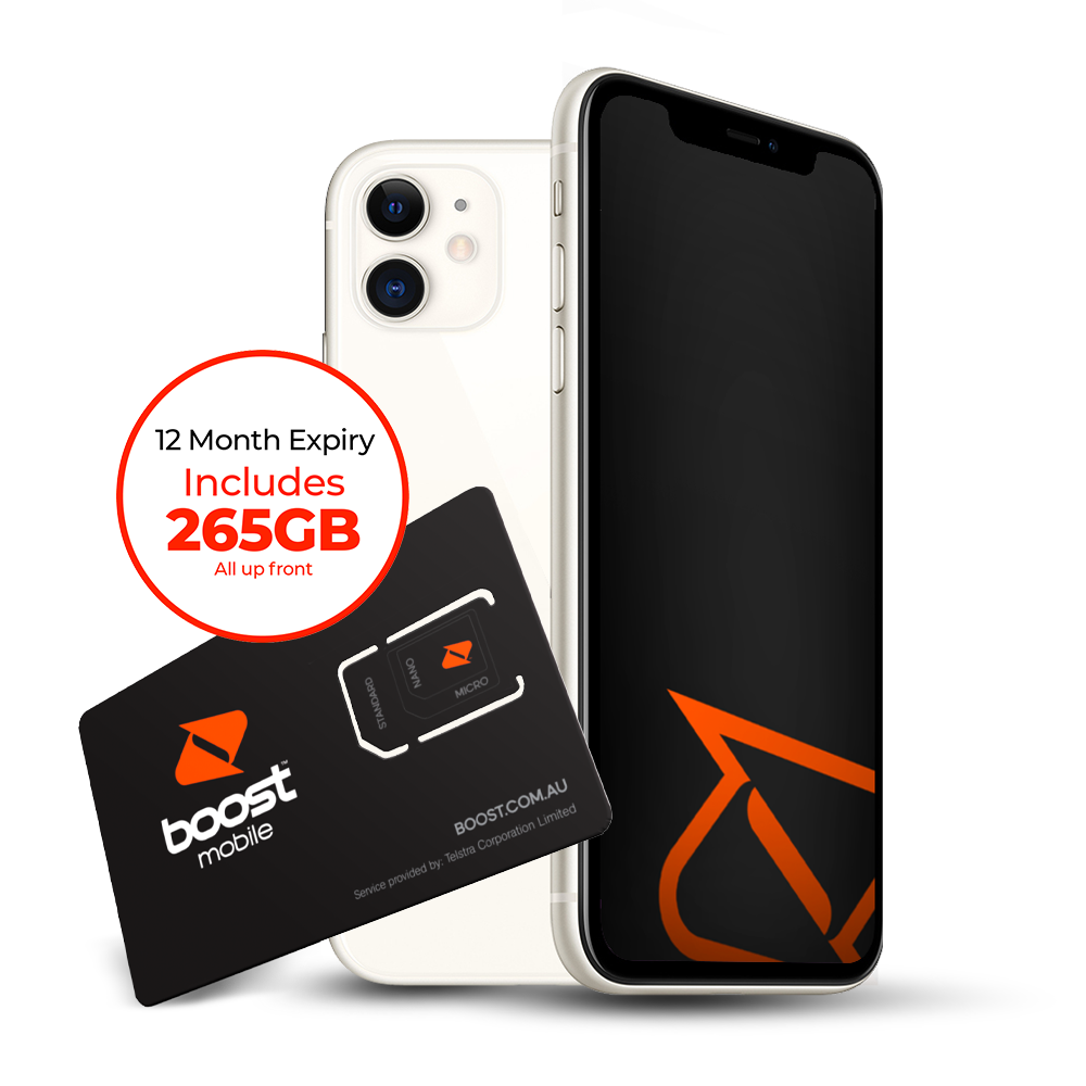 iPhone 11 Premium Refurbished phone 12 month SIM Boost Mobile